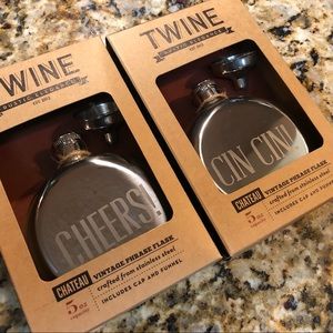Twine Set of 2 Vintage Stainless Steel Flasks
